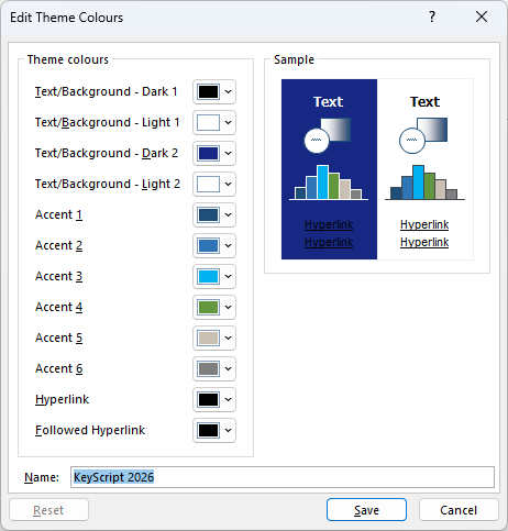 Defining Office theme colors