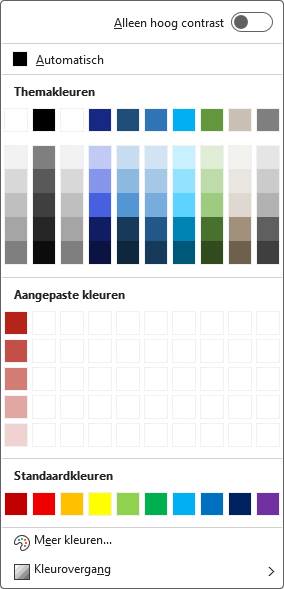 KeyScript themakleuren en aangepaste kleuren